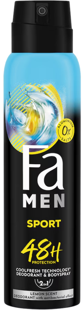 Дезодорант-аерозоль Fa Men Sport 150 мл (3838824085272) - Фото 1 Дезодорант-аерозоль Fa Men Sport 150 мл (3838824085272) - зображення 1