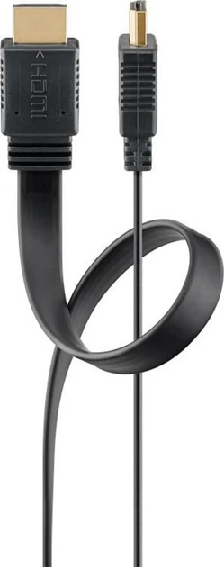 Кабель Goobay Flat Series 1.4 Full HD 3D ARC HDMI - HDMI 1.5 м Black (4040849610776) - зображення 2
