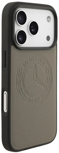 Etui plecki Mercedes Leather Vintage Logo MagSafe do iPhone 17 Pro Max Beige (3666339508128) - obraz 4