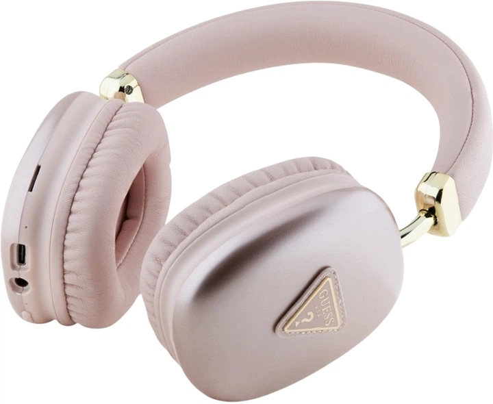 Навушники Guess Metallic Triangle Logo Pink (GUBHK1SATSP) - Фото 3 Навушники Guess Metallic Triangle Logo Pink (GUBHK1SATSP) - зображення 3