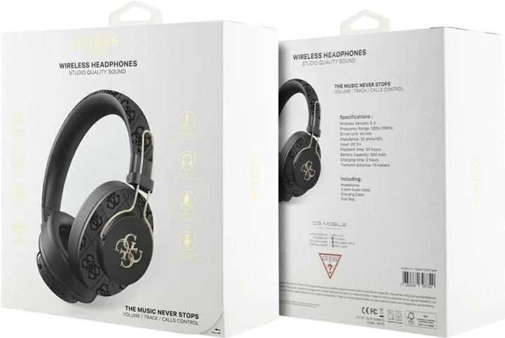 Навушники Guess Metal 4G Logo Black (GUBHS72P4FC4MK) - зображення 5