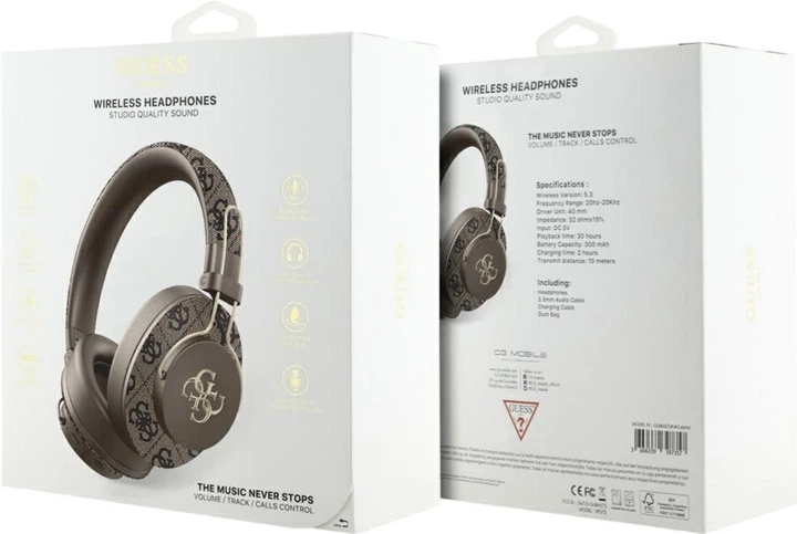 Навушники Guess Metal 4G Logo Brown (GUBHS72P4FC4MW) - зображення 5
