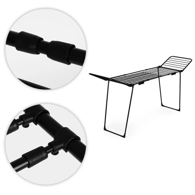 Сушарка для одягу Modern Home BJ-1938 стояча розкладна Чорна (5905817009367) - зображення 5