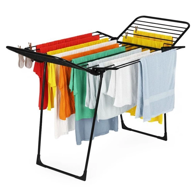 Сушарка для одягу Modern Home BJ-1925 стояча розкладна 4 крила Чорна (5905817009374) - зображення 4