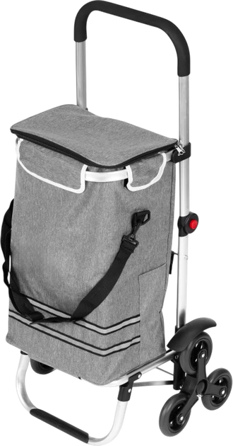 Wózek na zakupy ModernHome by Multistore składany z kieszenią termiczną 30 l Szary (PGJSFC023-GY) - obraz 2
