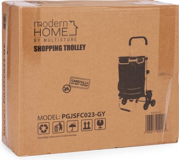 Wózek na zakupy ModernHome by Multistore składany z kieszenią termiczną 30 l Szary (PGJSFC023-GY) - obraz 9