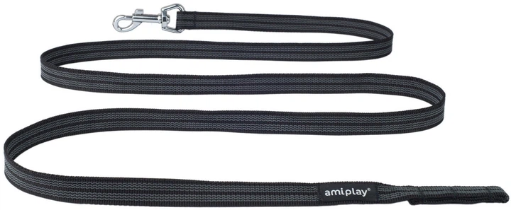 Smycz treningowa dla psów Amiplay Rubber S/M 10 m Czarna (5907563221864) - obraz 2