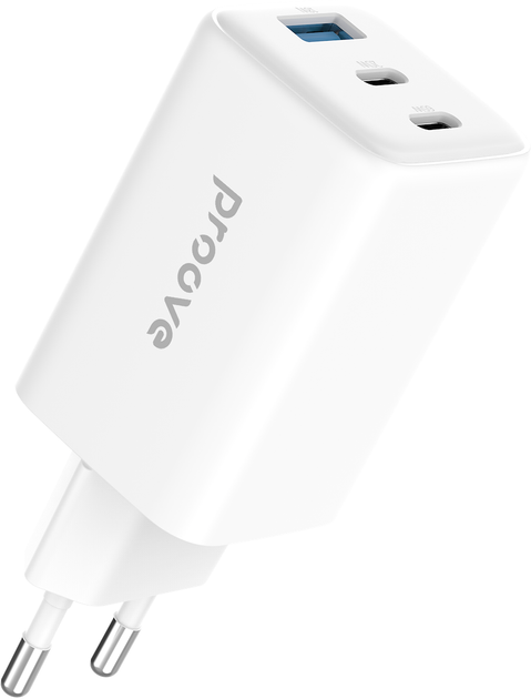 Мережевий зарядний пристрій Proove Pocket GaN 65W (2 x Type-C + USB) White (POCKET GAN 65W USB-C WH) - зображення 2