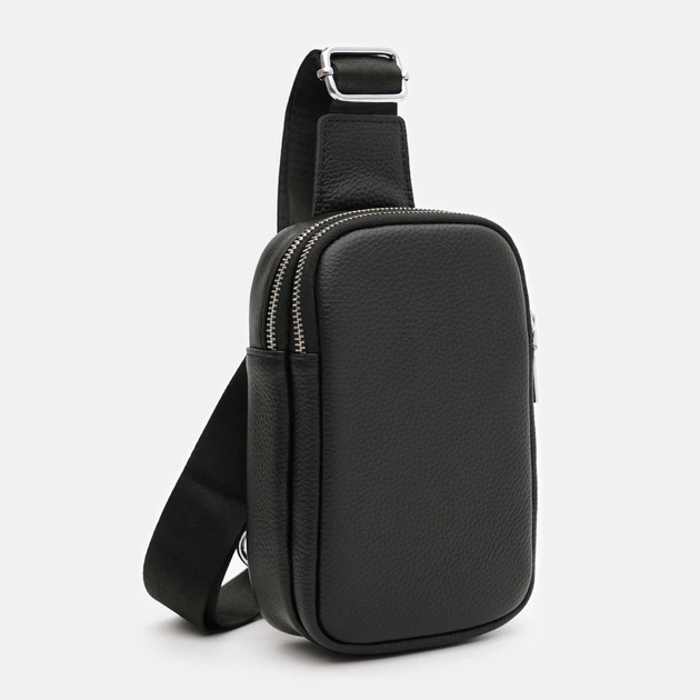 Сумка слинг через плечо женская из натуральной кожи Laras K107107bl Черная (ROZ6501064363) - Фото 3 Сумка слинг через плечо женская из натуральной кожи Laras K107107bl Черная (ROZ6501064363) - изображение 3