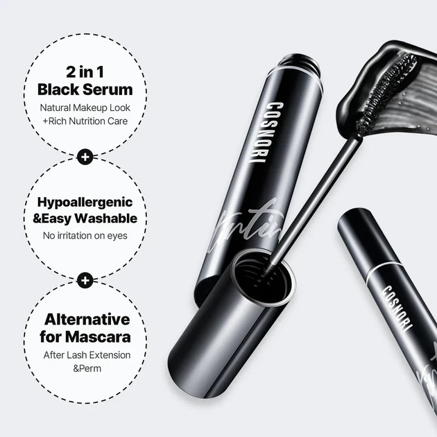 Сыворотка гель для ресниц Cosnori Eyelash Tinting Serum 01 Deep Black - изображение 3