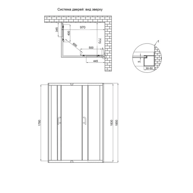 Душова кабіна Lidz Wawel SC100x80.SAT.LOW.FR, скло Frost 5 мм без піддона - Фото 2 Душова кабіна Lidz Wawel SC100x80.SAT.LOW.FR, скло Frost 5 мм без піддона - изображение 2