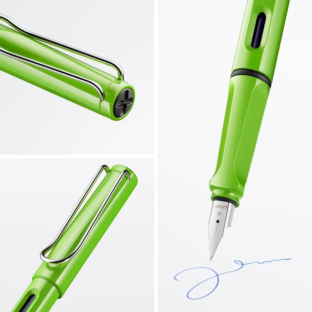 Ручка чорнильна LAMY Safari F green синє чорнило (4030633) - зображення 3
