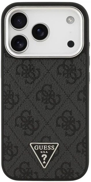 Панель Guess 4G Triangle Logo MagSafe для Apple iPhone 17 Pro Black (3666339517458) - зображення 3