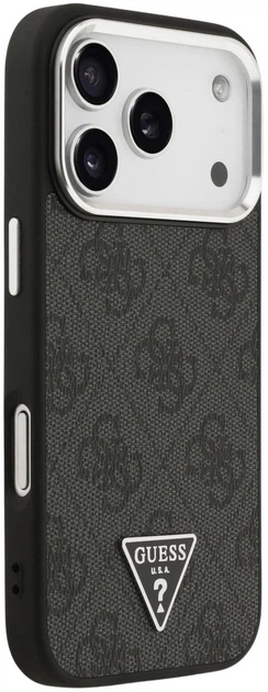 Панель Guess 4G Triangle Logo MagSafe для Apple iPhone 17 Pro Black (3666339517458) - зображення 4