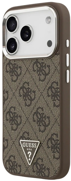 Etui plecki Guess 4G Triangle Logo MagSafe do Apple iPhone 17 Pro Max Brown (3666339517625) - obraz 2