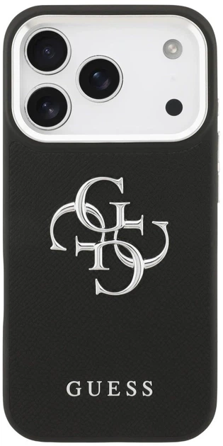 Etui plecki Guess Grained Big 4G Classic Logo do Apple iPhone 17 Pro Max Black (3666339518103) - obraz 3