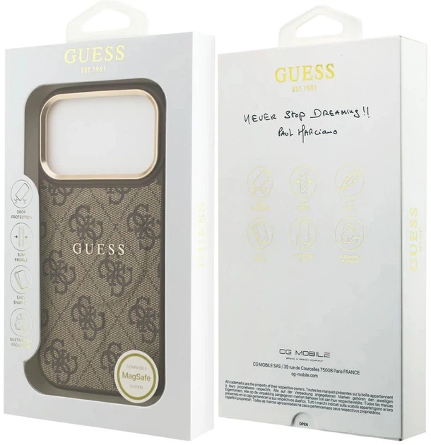 Панель Guess 4G PU Classic Logo MagSafe для Apple iPhone 17 Pro Brown (3666339519216) - зображення 8