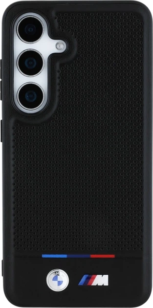 Etui plecki BMW Leather Tricolor Stripe MagSafe do Samsung Galaxy S25+ Black (3666339448806) - obraz 3