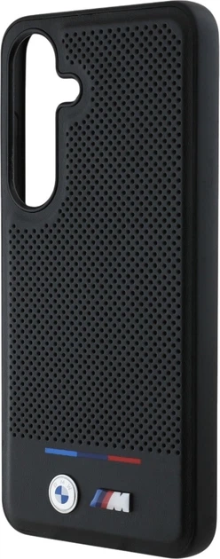 Etui plecki BMW Leather Tricolor Stripe MagSafe do Samsung Galaxy S25+ Black (3666339448806) - obraz 5