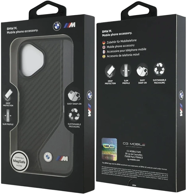 Чохол BMW M Carbon Logo MagSafe для Apple iPhone 17 Grey (3666339482442) - зображення 8