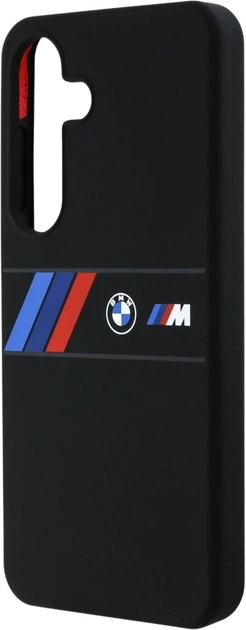 Панель BMW Silicone Middle Tricolor Stripes MagSafe для Samsung Galaxy S25 Black (3666339448851) - зображення 6
