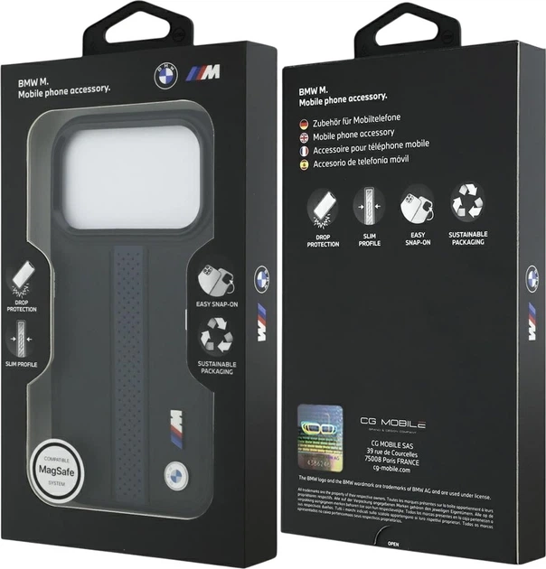 Etui plecki BMW M Perforated Stripe Logo MagSafe do Apple iPhone 17 Pro Blue (3666339481506) - obraz 8