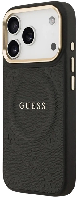 Панель Guess Peony Hot Stamp MagSafe для Apple iPhone 17 Pro Black (3666339519698) - зображення 2