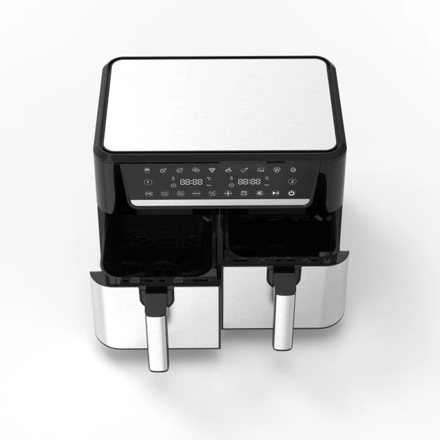 Мультипіч Rotex ROM1210-2XL MultiFry DUO 11 програм 12 л(6+6 л) LED дисплей 2800 Вт Чорний з сірим - зображення 2