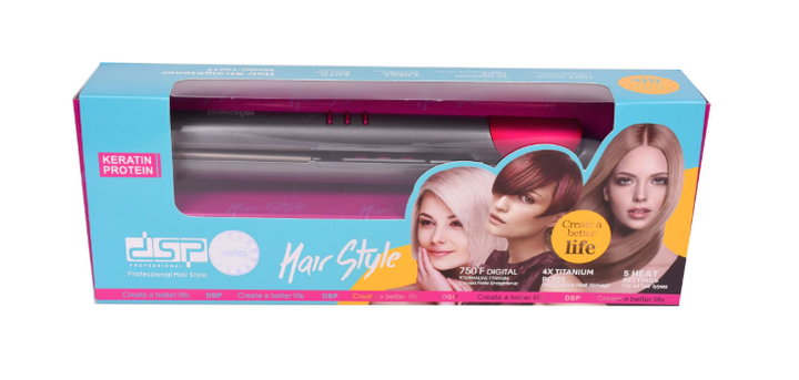 Выпрямитель DSP Hair Style с кератиновым покрытием для волос цифровая регулировка 5 режимов Серебристый - Фото 5 Выпрямитель DSP Hair Style с кератиновым покрытием для волос цифровая регулировка 5 режимов Серебристый - изображение 5