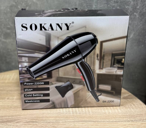 Профессиональный фен для волос Sokany SK-2200 2 скорости 3 режима температуры Черный 2200 Вт - изображение 5
