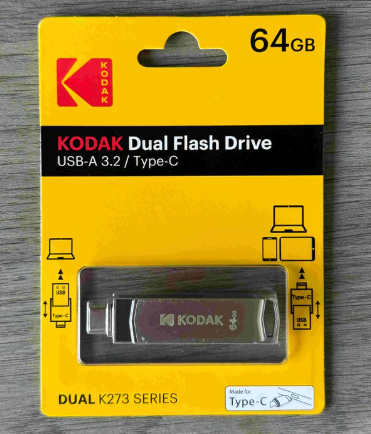 Флешка Kodak 64 ГБ с USB 3.2 и Type-C для быстрой передачи данных Серий - Фото 2 Флешка Kodak 64 ГБ с USB 3.2 и Type-C для быстрой передачи данных Серий - изображение 2