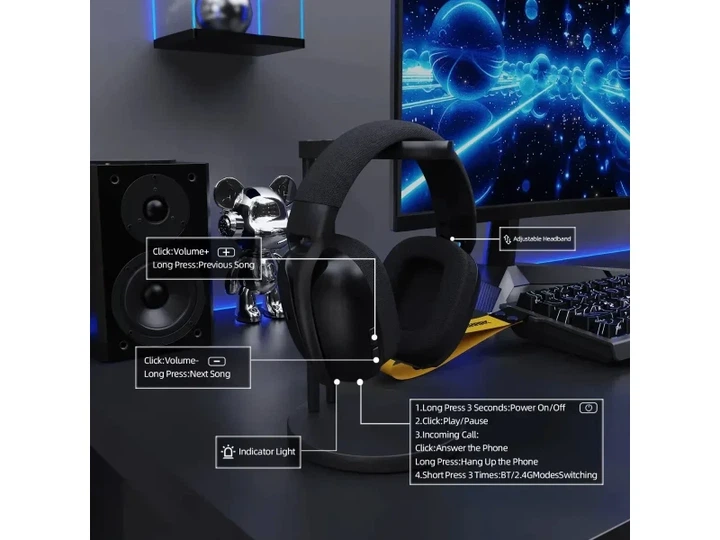 Навушники з мікрофоном Attack Shark L80 PRO Black - изображение 5