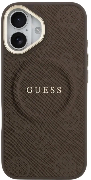 Панель Guess Peony Hot Stamp MagSafe для Apple iPhone 17 Brown (3666339519995) - зображення 3