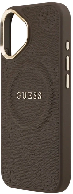 Панель Guess Peony Hot Stamp MagSafe для Apple iPhone 17 Brown (3666339519995) - зображення 5