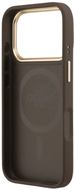 Панель Guess Peony Hot Stamp MagSafe для Apple iPhone 17 Pro Brown (3666339520014) - зображення 6