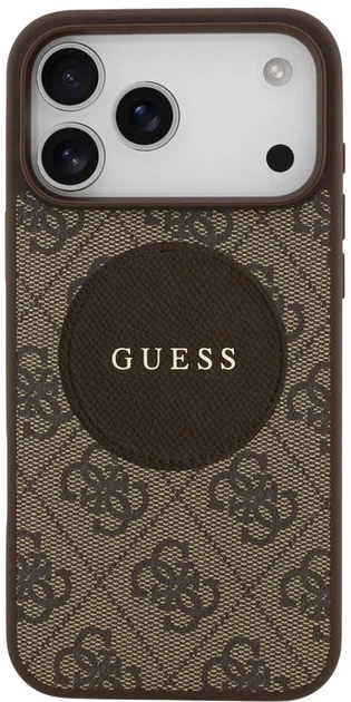 Панель Guess 4G Circle Classic Logo MagSafe для Apple iPhone 17 Pro Max Brown (3666339490034) - зображення 3