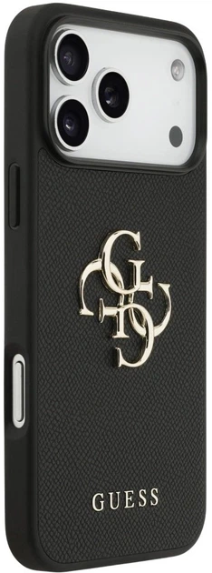 Панель Guess Grained Big 4G & Classic Logo для Apple iPhone 17 Pro Max Black (3666339524906) - зображення 4