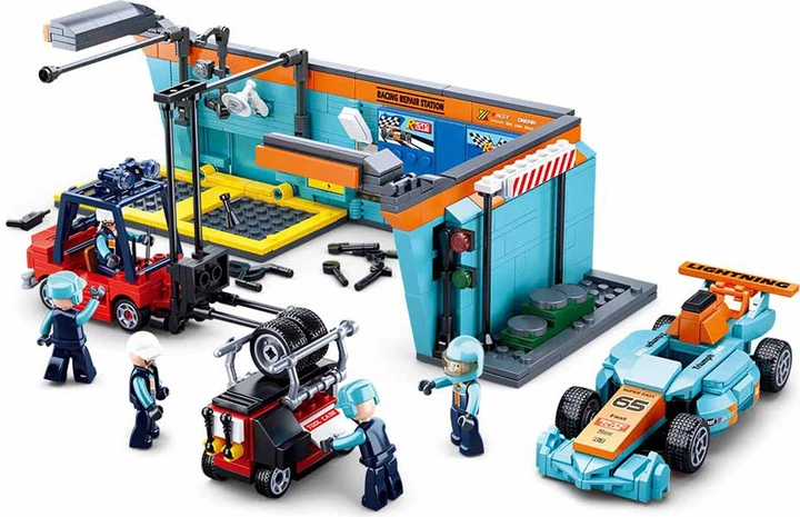 Конструктор Sluban Racing Team сервісна алея 555 елементів 2499408 (6938242956257) - зображення 3