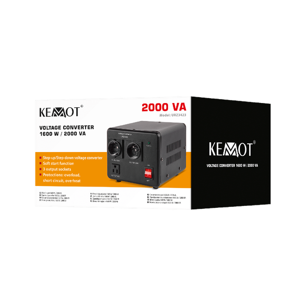 Преобразователь напряжения Kemot с 220В на 110В(с 110В на 220В) мощность 1600Вт/2000Va URZ3423 - изображение 3