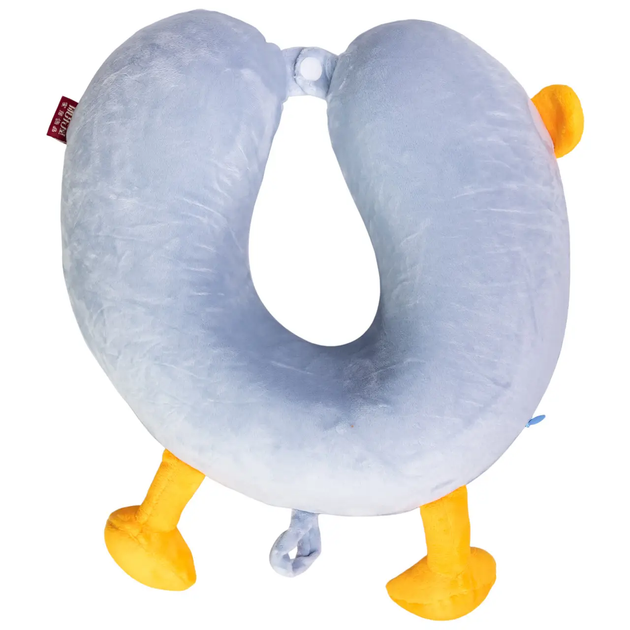 Подушка для подорожей Duck дорожня подушка для шиї в літак з ефектом пам'яті 30х30х10 см Блакитний - Фото 4 Подушка для подорожей Duck дорожня подушка для шиї в літак з ефектом пам'яті 30х30х10 см Блакитний - зображення 4