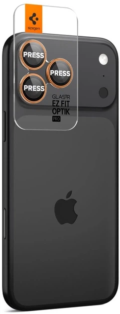 Szkło hartowane Spigen Optik Pro do Apple iPhone 16 Pro / Max / 17 Pro / Max Orange (8800283312560) - obraz 3