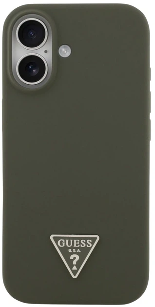 Панель Guess Silicone Triangle Logo MagSafe для Apple iPhone 17 Green (3666339517274) - зображення 3