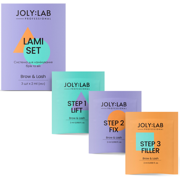 JolyLab Система для ламинирования бровей и ресниц 3 Шага в одном наборе, 3*2 мл - изображение 2