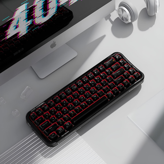 Клавиатура Mofii Pearl SK-711 с комбинированным подключением, RGB подсветкой и силиконовой подставкой под запястья - Black - Фото 3 Клавиатура Mofii Pearl SK-711 с комбинированным подключением, RGB подсветкой и силиконовой подставкой под запястья - Black - изображение 3