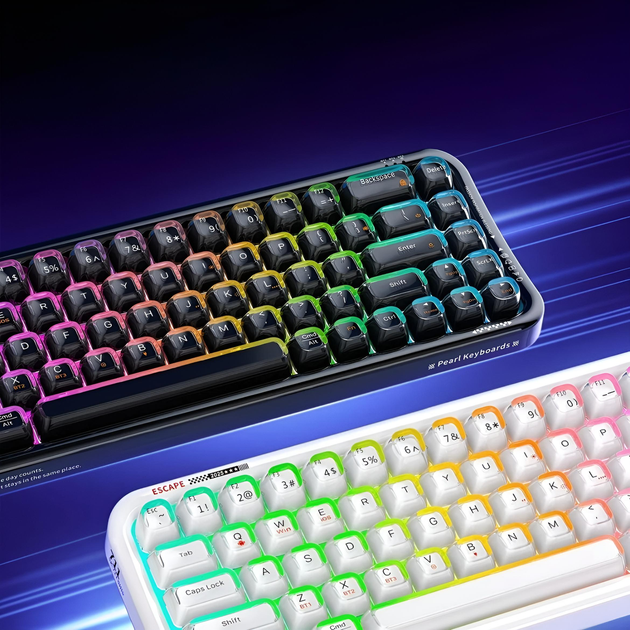 Клавиатура Mofii Pearl SK-711 с комбинированным подключением, RGB подсветкой и силиконовой подставкой под запястья - Black - Фото 4 Клавиатура Mofii Pearl SK-711 с комбинированным подключением, RGB подсветкой и силиконовой подставкой под запястья - Black - изображение 4