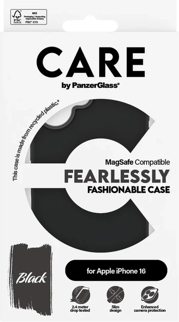 Панель PanzerGlass CARE Fashion Case MagSafe для Apple iPhone 16 Black (5715685004438) - зображення 2