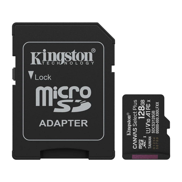 Карта памяти Kingston microSD 128GB C10 UHS-I A1 V10 R150MB/s + SD (SDCS3/128GB) - изображение 2