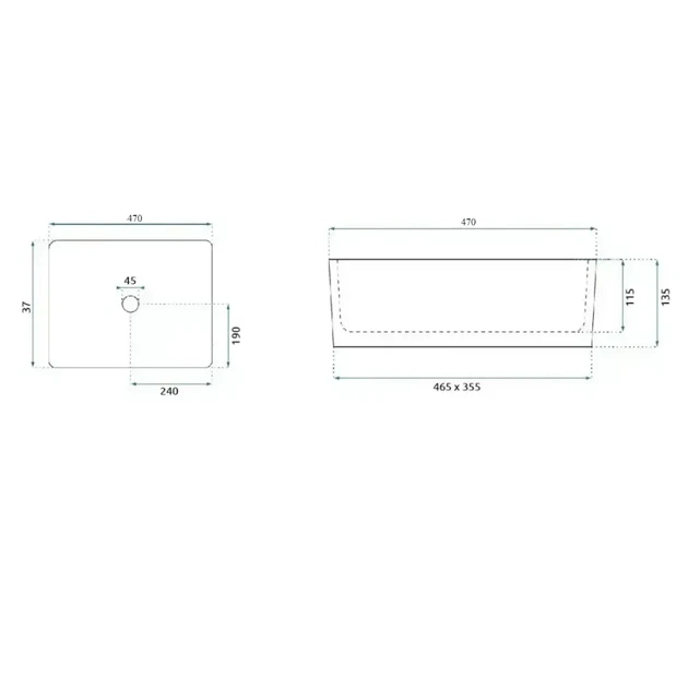 Умывальник накладной VBI Asti M 470x370 прямоугольный, с узором (VBI-013004) - изображение 2