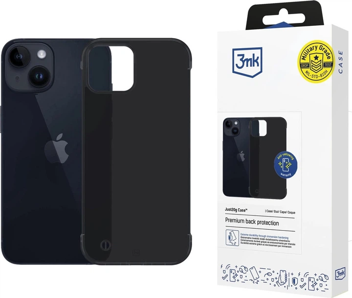 Etui plecki 3MK Just20g Matt Case do Apple iPhone 15 Matte Black (5903108609883) - obraz 6