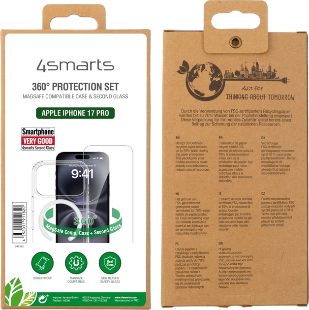 Zestaw ochrony 4smarts 360° Premium Protection Set do Apple iPhone 17 Pro (4252011911820) - obraz 2